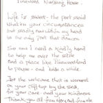 Pinewood residential nursing care home Devon testimonial
