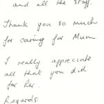 Pinewood residential nursing care home Devon testimonial