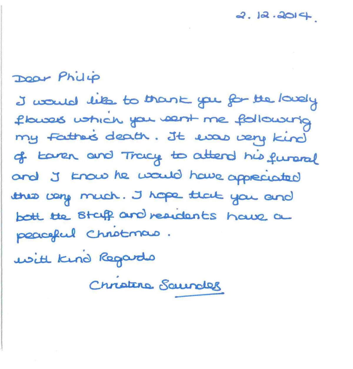 Pinewood residential nursing care home Devon testimonial