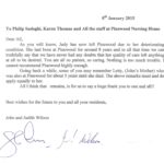 Pinewood residential nursing care home Devon testimonial