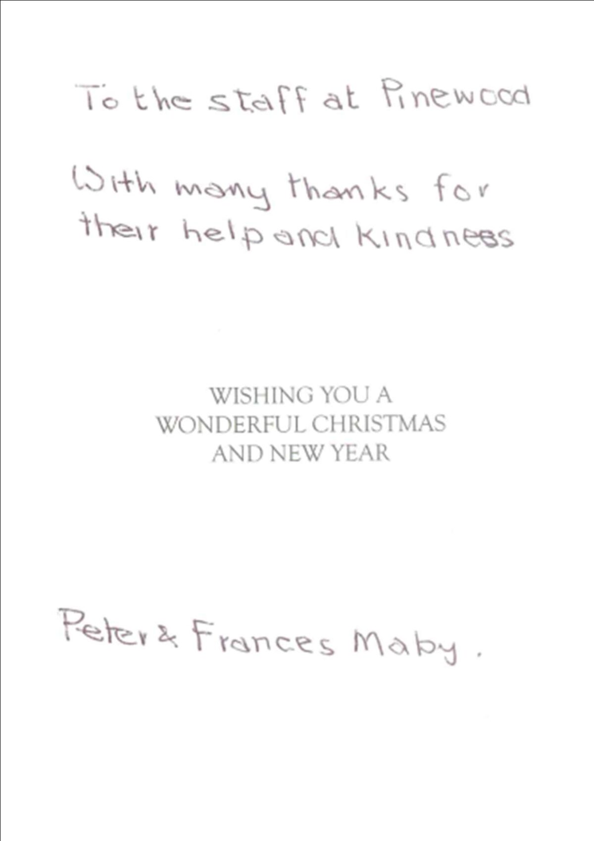 Pinewood residential nursing care home Devon testimonial