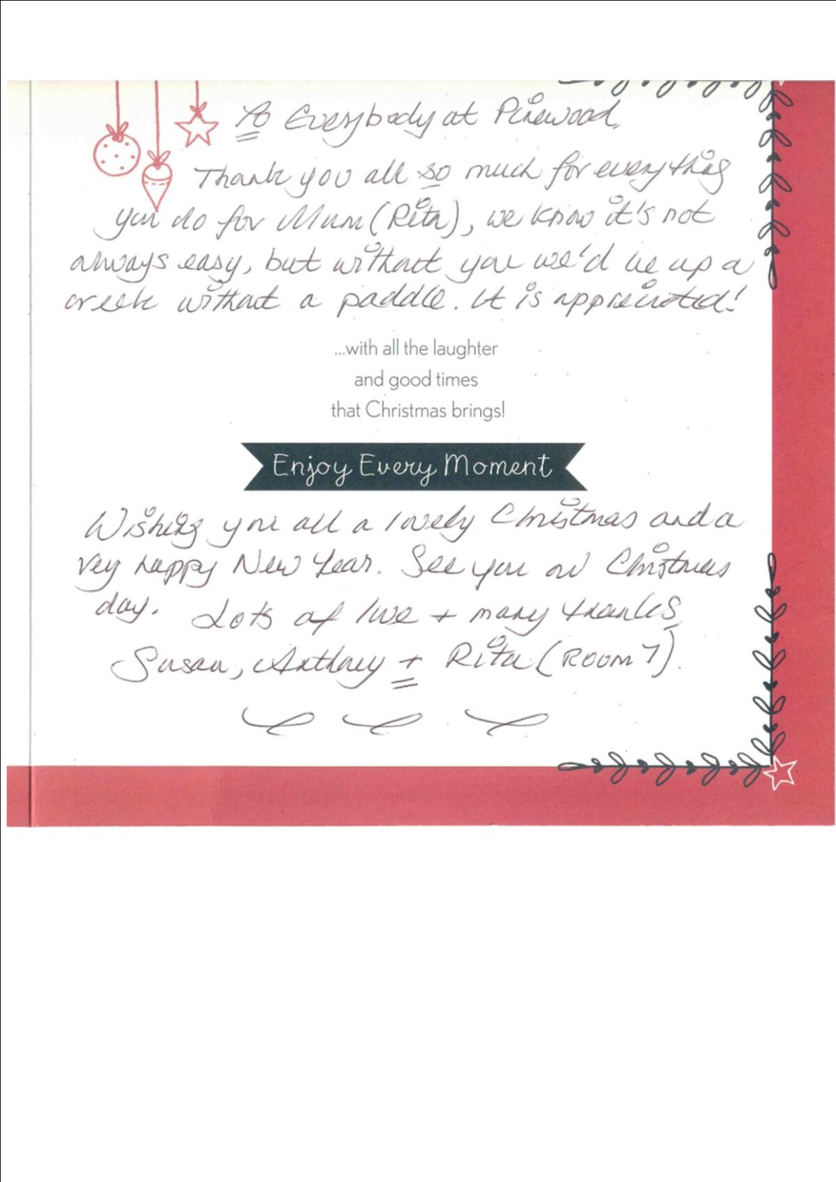 Pinewood residential nursing care home Devon testimonial